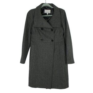 Old Navy Women’s Coat Peacoat Gray Double Breasted Size S Wool Office Tailored